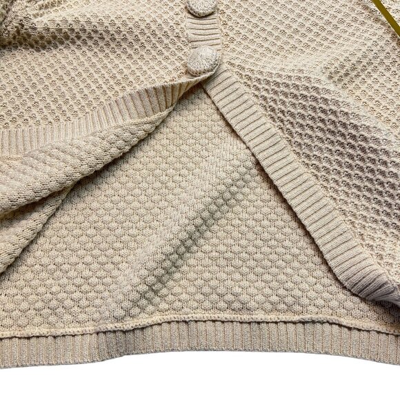 JM Collection Beige Cardigan Sweater Sz M Textured Knit  With Button Closure - Picture 9 of 10